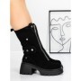 Ghete Dama din piele naturala 52AD5 BLACK | PANTOFUL