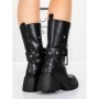 Ghete Dama din piele naturala 52AD5 BLACK | PANTOFUL