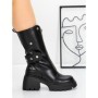 Ghete Dama din piele naturala 52AD5 BLACK | PANTOFUL