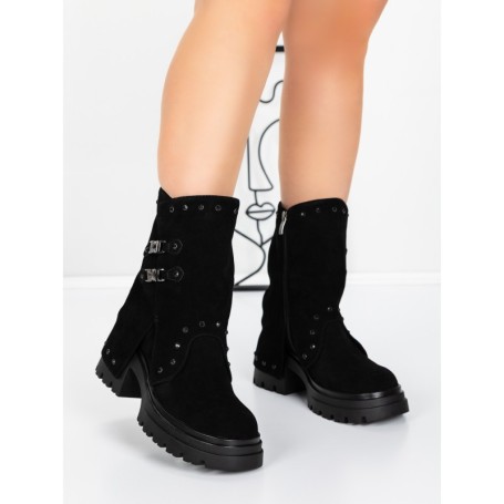 Ghete Dama din piele naturala 52AD1 BLACK | PANTOFUL