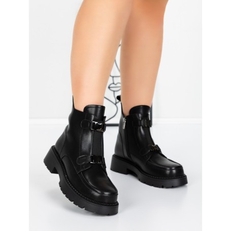 Ghete Dama din piele naturala 52AD7 BLACK | PANTOFUL