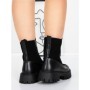 Ghete Dama din piele naturala 52AD8 BLACK | PANTOFUL