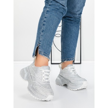 Pantofi Sport Dama cu Platforma 5WL93 WHITE | MEI