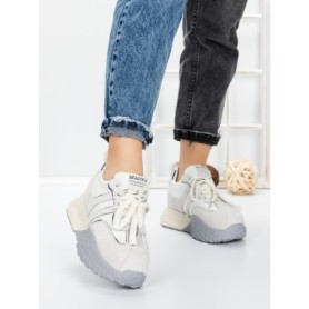 Pantofi Sport Dama cu Platforma 3A1-1 WHITE | MEI