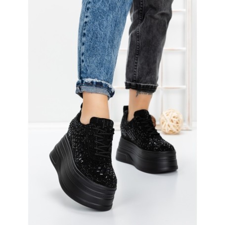 Pantofi Sport Dama cu Platforma 3592-1 BLACK | MEI