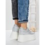 Pantofi Sport Dama cu Platforma 3591-6 WHITE | MEI