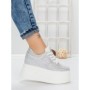 Pantofi Sport Dama cu Platforma 3591-6 WHITE | MEI