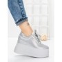 Pantofi Sport Dama cu Platforma 3591-6 SILVER | MEI