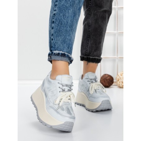 Pantofi Sport Dama cu Platforma 3570 SILVER | MEI