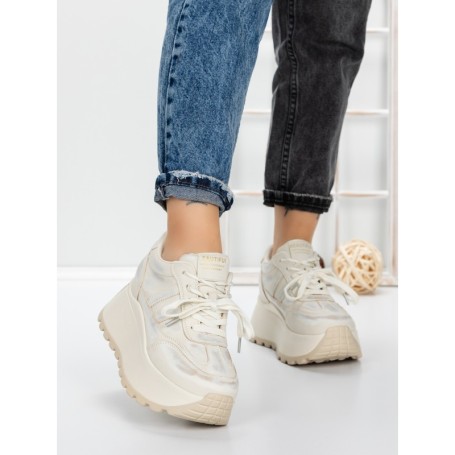 Pantofi Sport Dama cu Platforma 3570 BEIGE | MEI