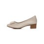 Pantofi cu toc din piele naturala 6885 CREAM | ADVANCER