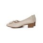 Pantofi cu toc din piele naturala 6885 CREAM | ADVANCER