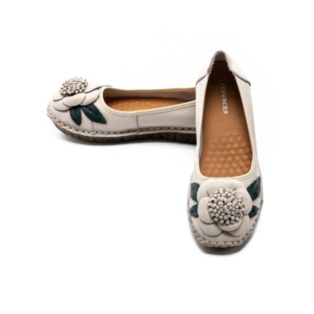Balerini Dama din piele naturala 1817-6 CREAM | ADVANCER