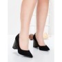 Pantofi cu Toc Gros 5YXD5 BLACK-GUNCOLOR | MEI