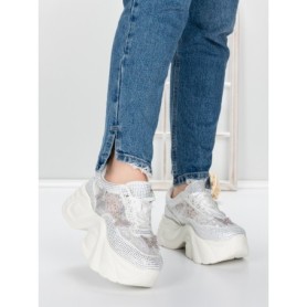 Pantofi Sport Dama cu Platforma 5WL112 WHITE | MEI