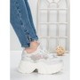 Pantofi Sport Dama cu Platforma 5WL112 WHITE | MEI