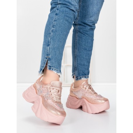 Pantofi Sport Dama cu Platforma 5WL112 PINK | MEI