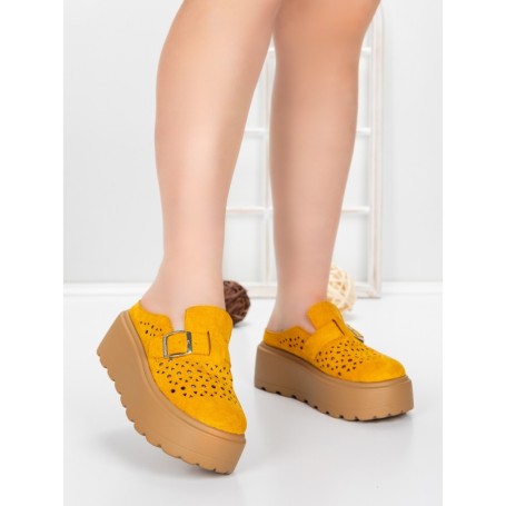 Papuci Dama cu Platforma 5WL113 YELLOW | MEI