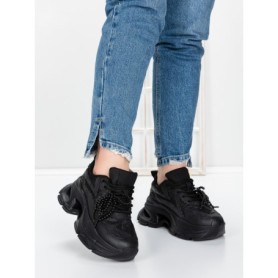 Pantofi Sport Dama cu Platforma 5WL120 BLACK | MEI