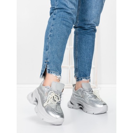 Pantofi Sport Dama cu Platforma 5WL120 GREY | MEI