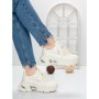 Pantofi Sport Dama cu Platforma 5WL120 BEIGE | MEI