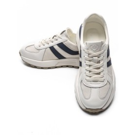 Pantofi Sport Barbati din piele naturala 5317 WHITE-BLUE | ADVANCER