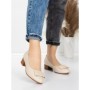 Pantofi cu toc din piele naturala 6885 CREAM | ADVANCER