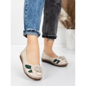 Balerini Dama din piele naturala 1817-6 CREAM | ADVANCER