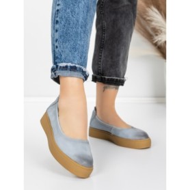 Balerini Dama din piele naturala N3301 BLUE | ADVANCER