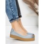 Balerini Dama din piele naturala N3301 BLUE | ADVANCER