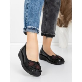 Balerini Dama din piele naturala F166 BLACK | ADVANCER