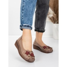 Balerini Dama din piele naturala F166 APRICOT | ADVANCER