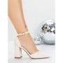 Pantofi cu Toc Gros 5XKK85 BEIGE | MEI