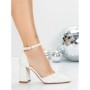 Pantofi cu Toc Gros 5XKK85 WHITE | MEI