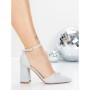 Pantofi cu Toc Gros 5XKK85 SILVER | MEI