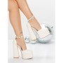 Pantofi cu Toc gros si Platforma 2SY12 LIGHT BEIGE | MEI