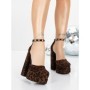 Pantofi cu Toc gros si Platforma 2SY12 DARK LEOPARD | MEI