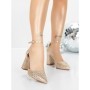 Pantofi cu Toc Gros 5XKK76 LIGHT GOLD | MEI