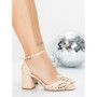 Pantofi cu Toc Gros 5XKK82 BEIGE | MEI