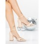Pantofi cu Toc Gros 5XKK82 BEIGE | MEI