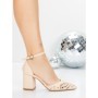 Pantofi cu Toc Gros 5XKK82 BEIGE | MEI