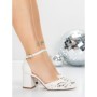 Pantofi cu Toc Gros 5XKK82 WHITE | MEI