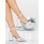 Pantofi cu Toc Gros 5XKK82 WHITE | MEI