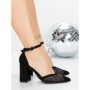 Pantofi cu Toc Gros 5XKK83 BLACK | MEI