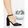 Pantofi cu Toc Gros 5XKK83 BLACK | MEI