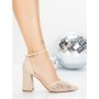 Pantofi cu Toc Gros 5XKK83 LIGHT GOLD | MEI