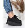 Pantofi Sport Dama cu Platforma 5WL118 BLACK-WHITE | MEI