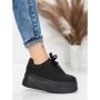 Pantofi Sport Dama cu Platforma 5WL118 BLACK-WHITE | MEI