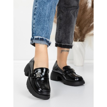 Pantofi Casual Dama din piele naturala 558058-7 BLACK | ADVANCER