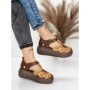 Sandale Dama din piele naturala 10682 YELLOW-BROWN | ADVANCER